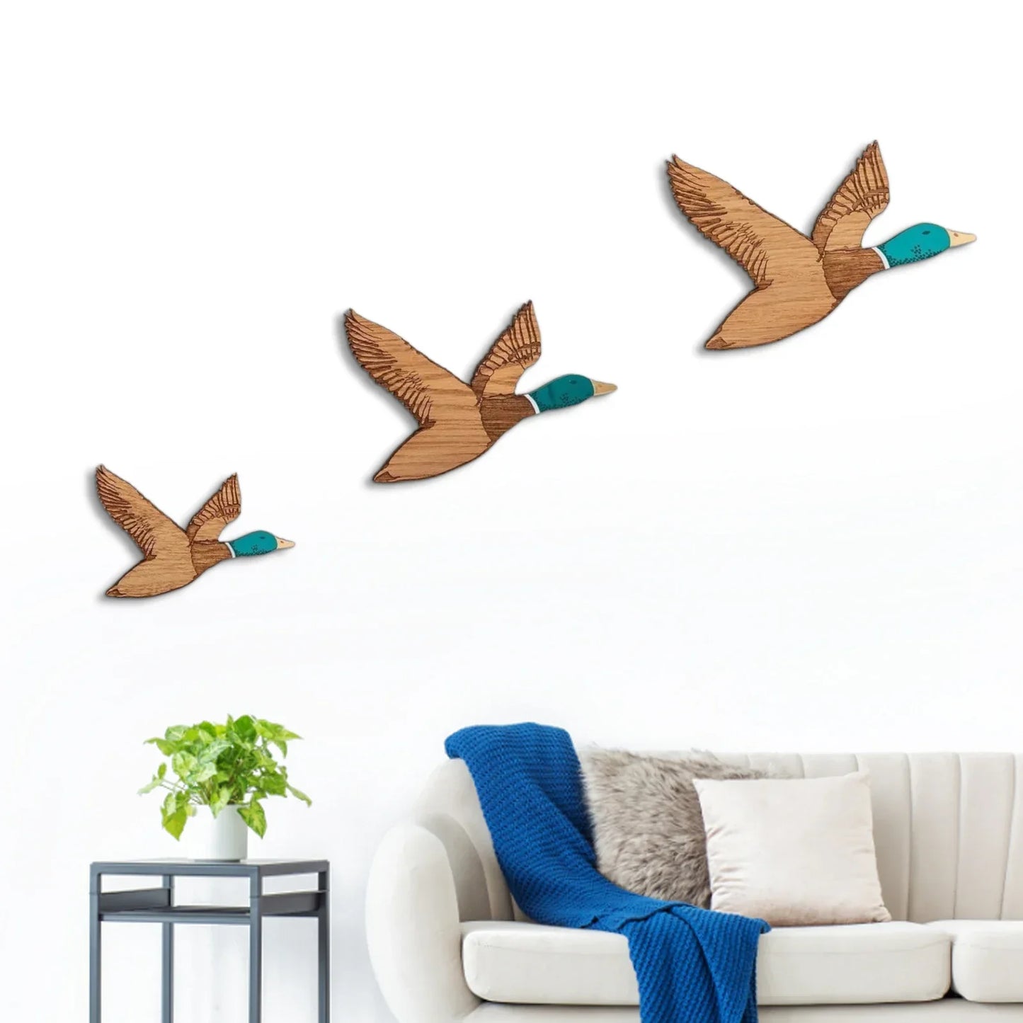 Wooden Flying Ducks Wall Art