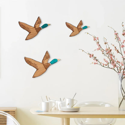 Wooden Flying Ducks Wall Art
